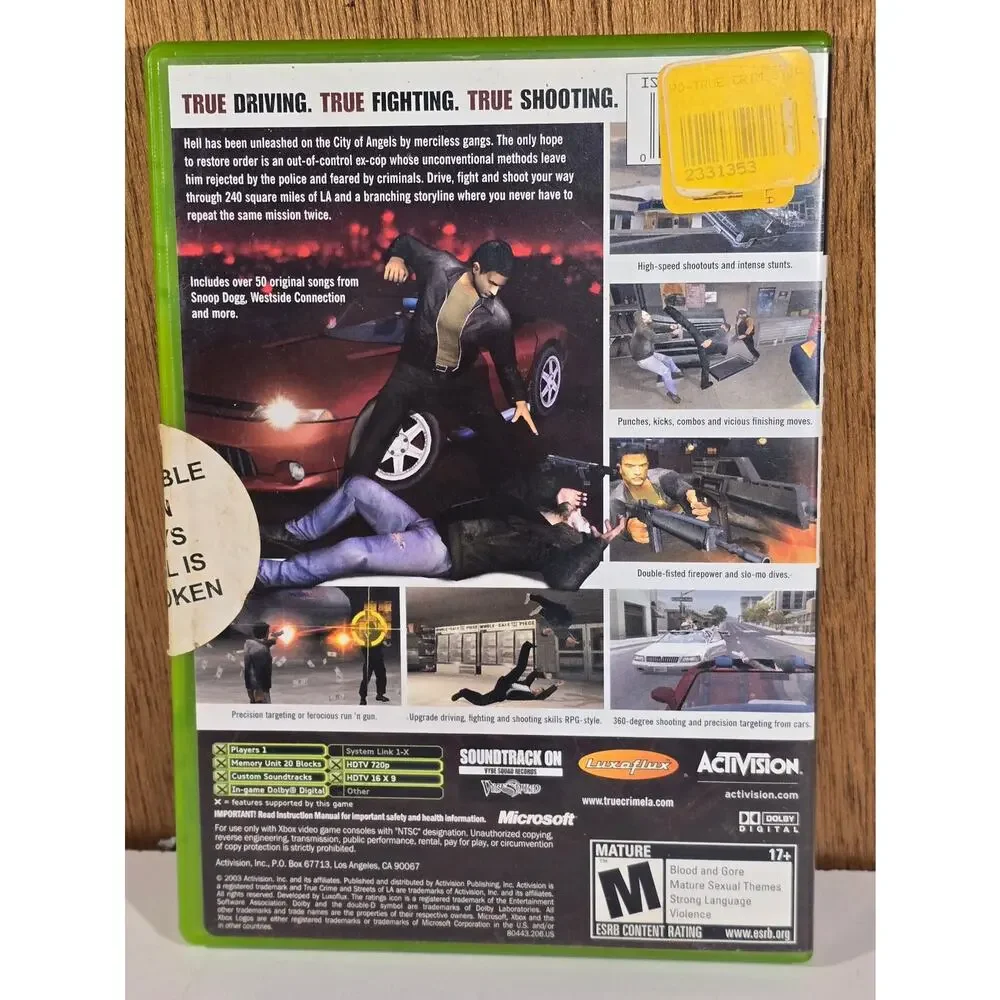Original Xbox True Crime Streets of LA CIB Complete